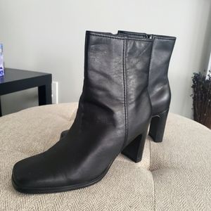 Booties, black leather